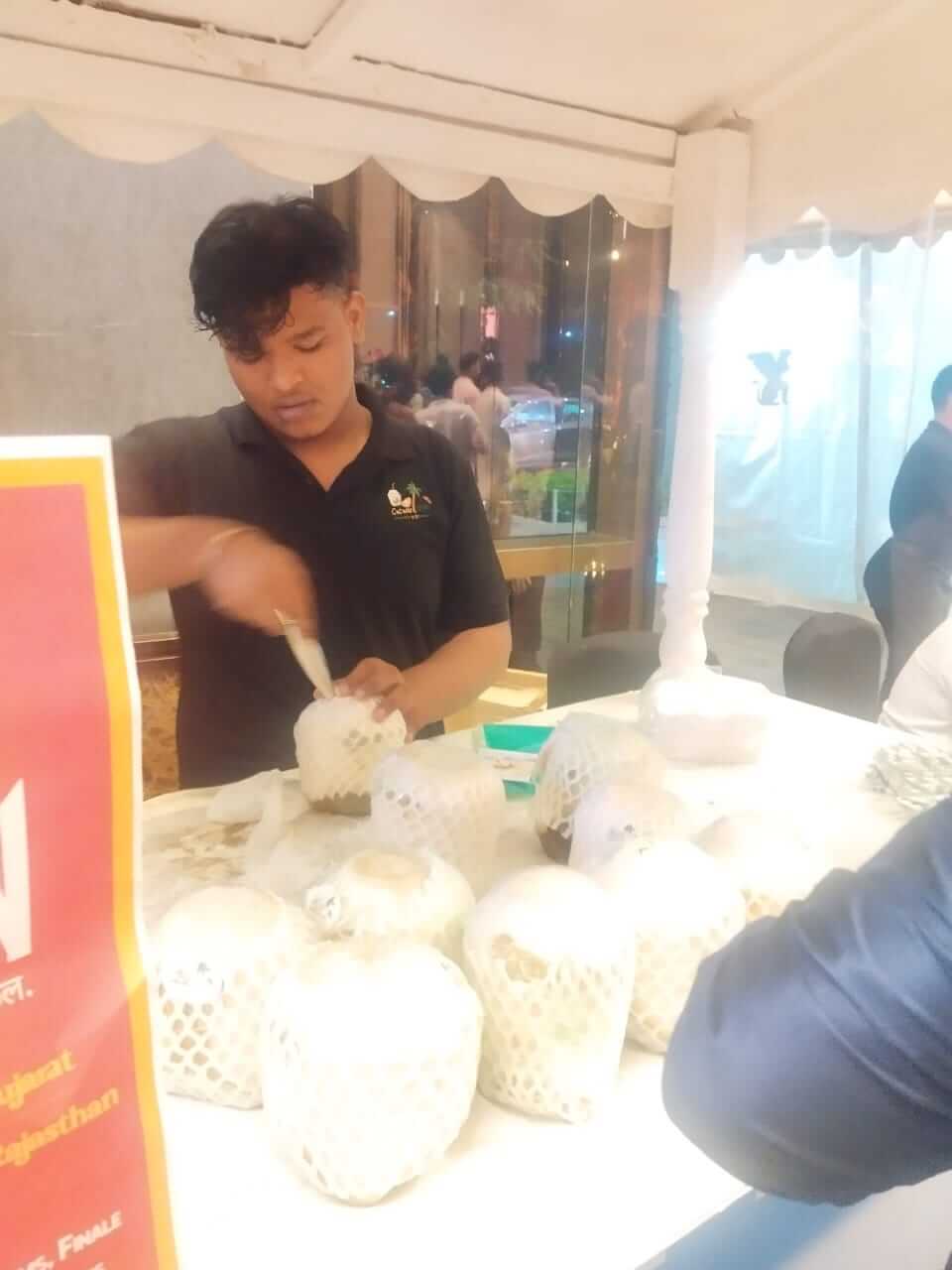 Freshly Opened Coconuts